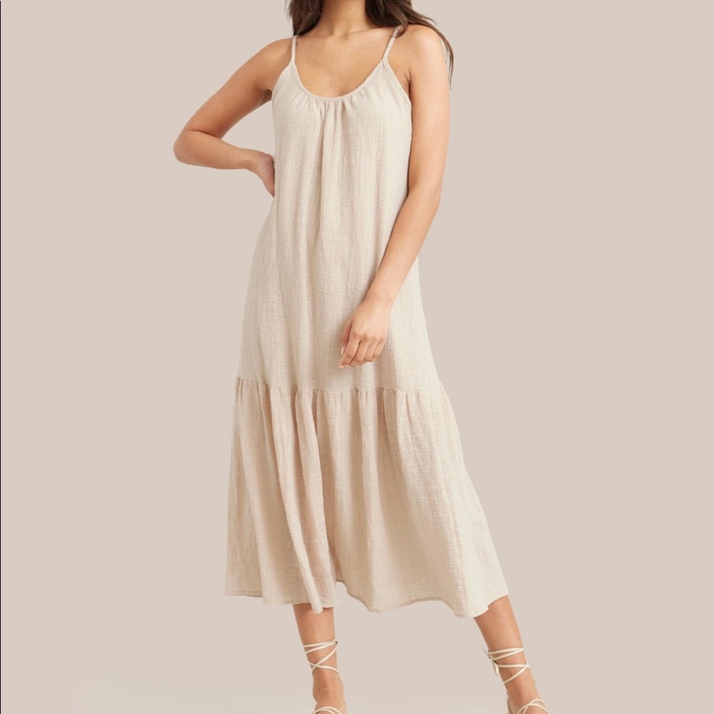 Modern Citizen Open Back Tiered Hem Maxi Dress